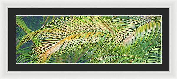 Golden Palm Design Relief - Framed Print