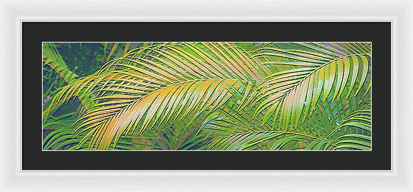 Golden Palm Design Relief - Framed Print