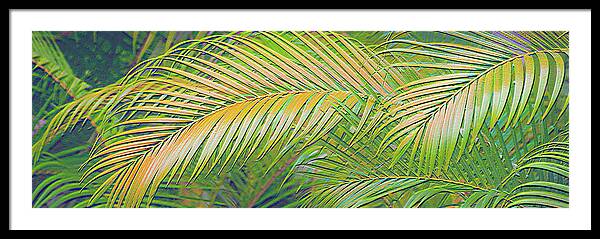 Golden Palm Design Relief - Framed Print