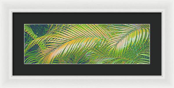 Golden Palm Design Relief - Framed Print