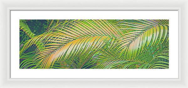 Golden Palm Design Relief - Framed Print