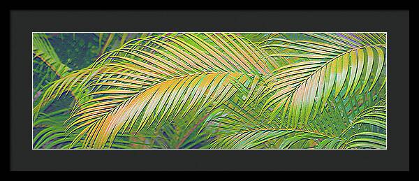 Golden Palm Design Relief - Framed Print