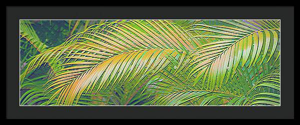 Golden Palm Design Relief - Framed Print