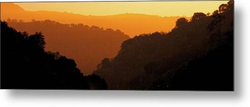 Golden Sunset Ridges - Metal Print