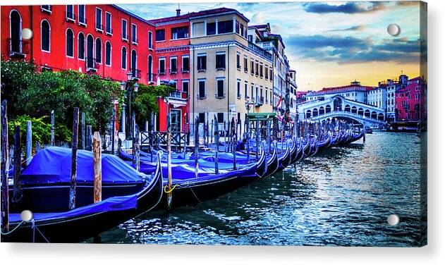 Gondolas All in a Row - Acrylic Print