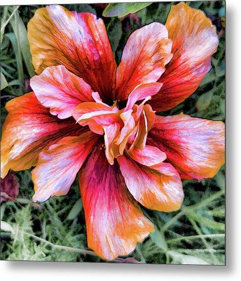 Hibiscus Flower Art - Metal Print