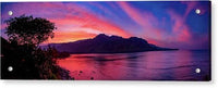 Kahana Bay Sunset Panorama - Acrylic Print