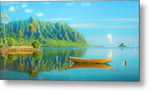 Kaneohe Bay Reflections - Metal Print