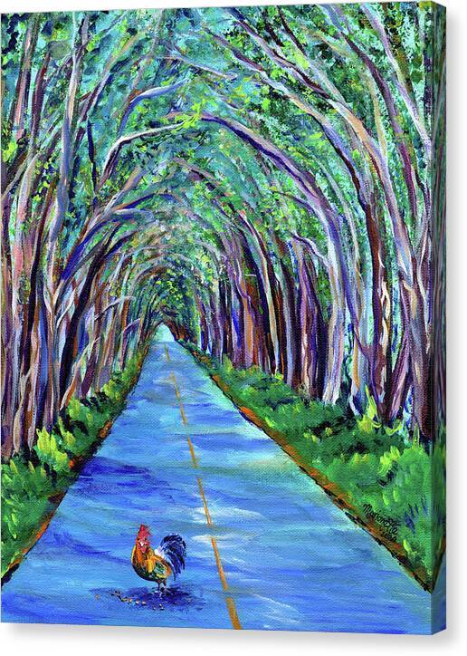 Kauai Tree Tunnel with Rooster - Canvas Print Canvas Print 1ArtCollection