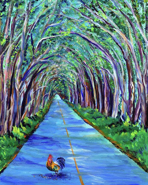 Kauai Tree Tunnel with Rooster - Art Print Art Print 1ArtCollection