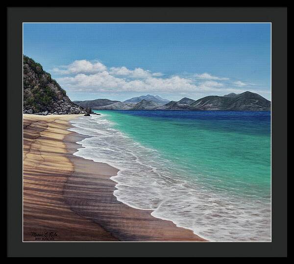 Lovers Beach, Nevis Island - Framed Print