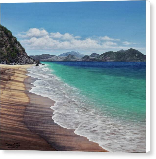 Lovers Beach on Nevis Island - Canvas Print