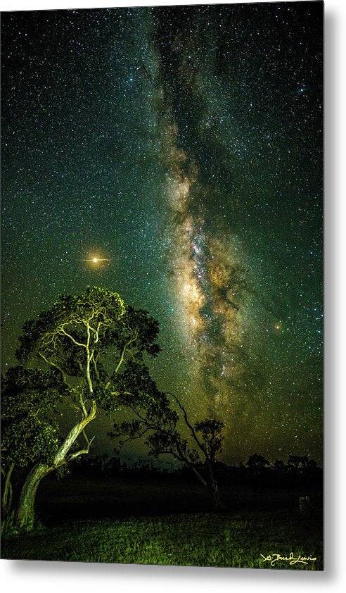 Mars and the Milky Way - Metal Print