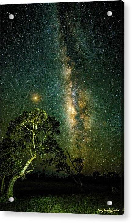 Mars and the Milky Way - Acrylic Print