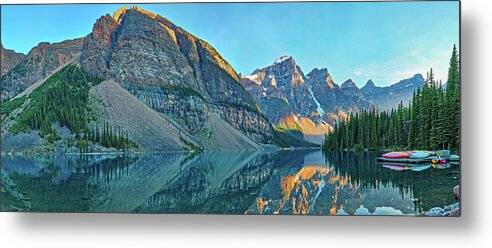 Moraine Lake Sunset - Metal Print