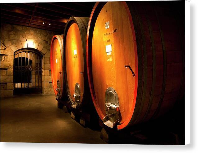 Oak wine casks in wine cellar - Canvas Print Canvas Print 1ArtCollection