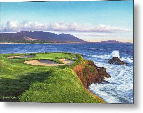 Pebble Beach No 7 - Metal Print