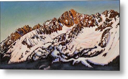 Predawn Glow, Sawtooth Mountains - Metal Print