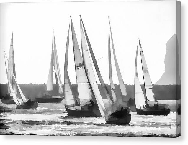 Regatta B-W - Canvas Print