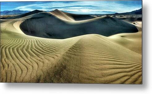 Sculpted sand dunes in Death Valley - Metal Print