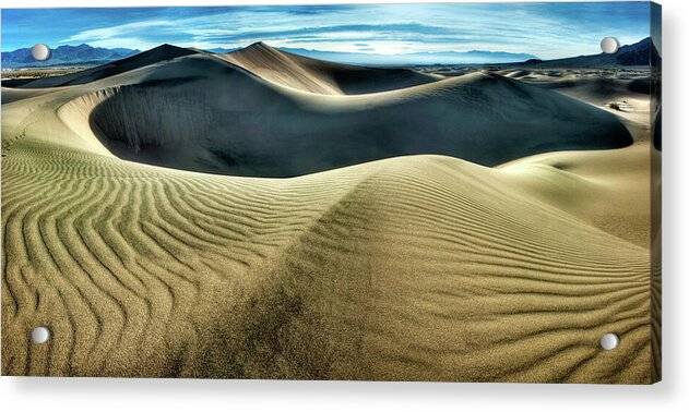 Sculpted sand dunes in Death Valley - Acrylic Print