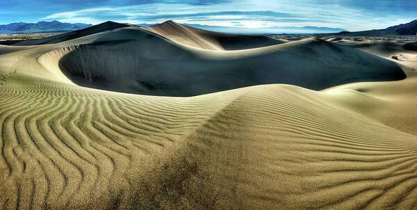 Sculpted sand dunes in Death Valley - Art Print