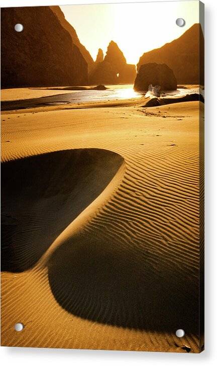 Sculpted Sand on an Oregon beach - Acrylic Print