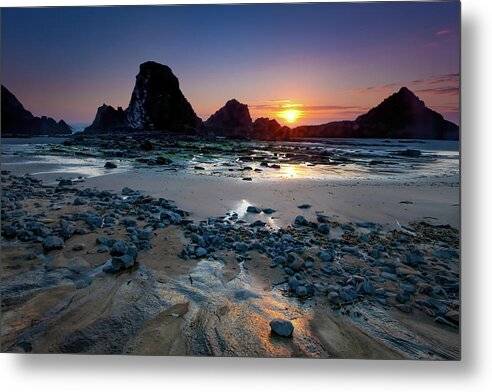 Seal Rocks Sunset - Metal Print