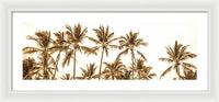 Sepia Palm Grove Panorama - Framed Print