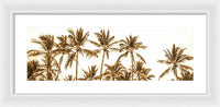 Sepia Palm Grove Panorama - Framed Print