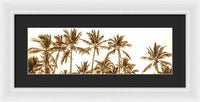 Sepia Palm Grove Panorama - Framed Print