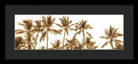 Sepia Palm Grove Panorama - Framed Print