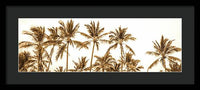 Sepia Palm Grove Panorama - Framed Print