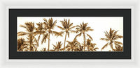 Sepia Palm Grove Panorama - Framed Print