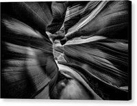 Slot canyon cavern BW - Canvas Print