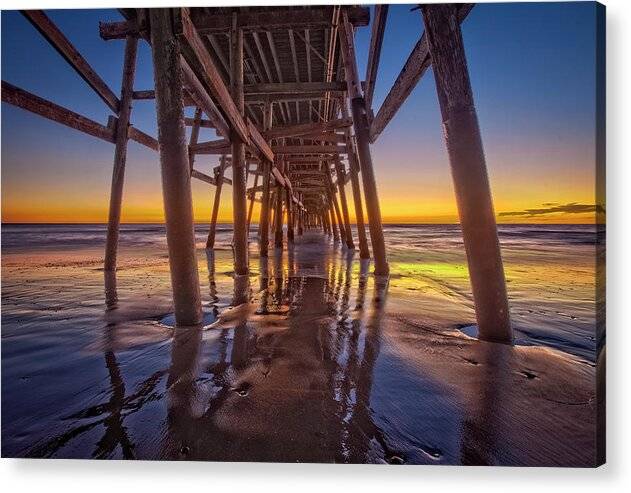 Sunset at San Clemente Pier - Acrylic Print