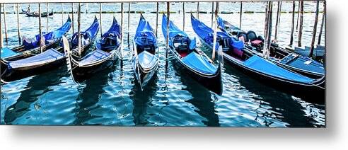 Venetian Gondolas Panorama - Metal Print Metal Print 1ArtCollection