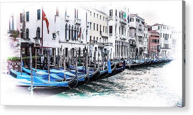 Venetian Gondolas Vignette - Acrylic Print