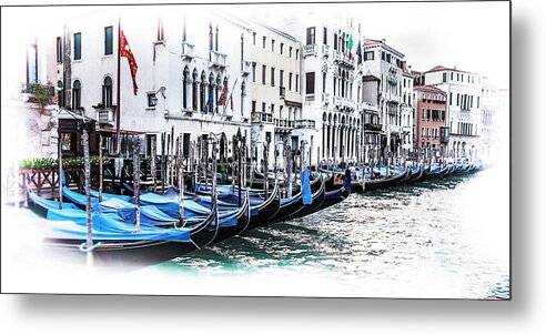 Venetian Gondolas Vignette - Metal Print