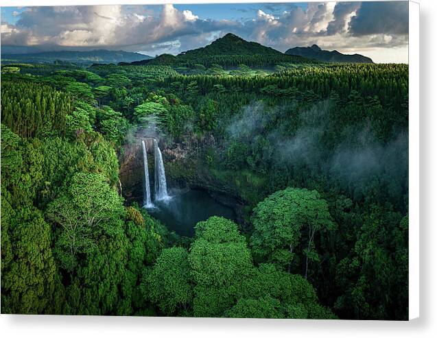 Wailua Falls From Above - Canvas Print Canvas Print 1ArtCollection