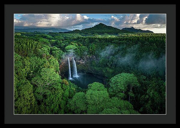 Wailua Falls From Above - Framed Print Framed Print 1ArtCollection