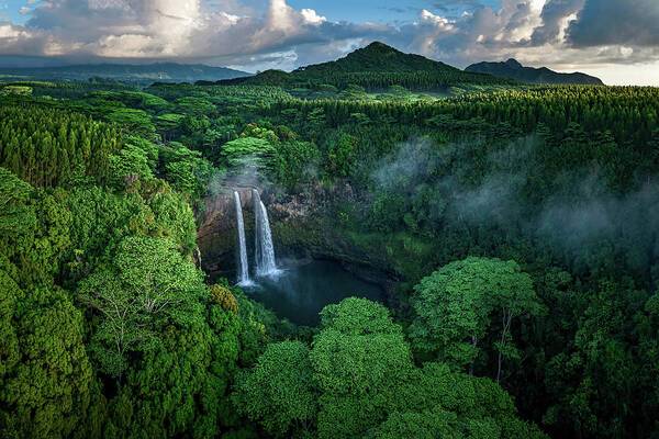 Wailua Falls From Above - Art Print Art Print 1ArtCollection