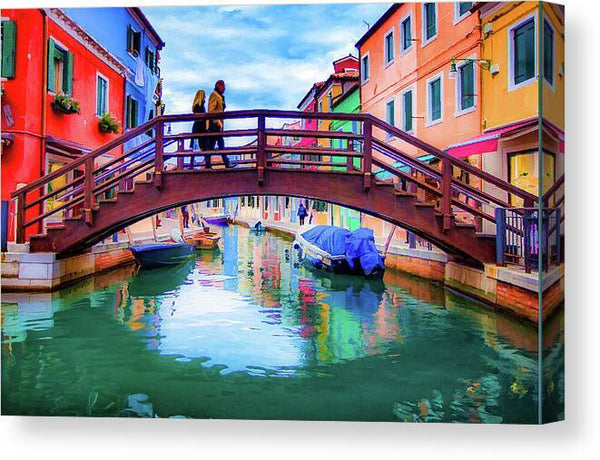 Walking in Burano - Canvas Print Canvas Print 1ArtCollection