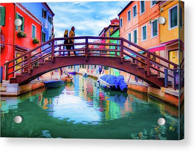 Walking in Burano - Acrylic Print