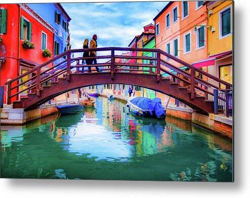 Walking in Burano - Metal Print Metal Print 1ArtCollection