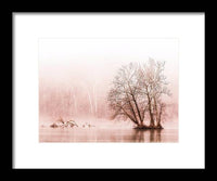 Winter Fog on the River - Sepia - Framed Print