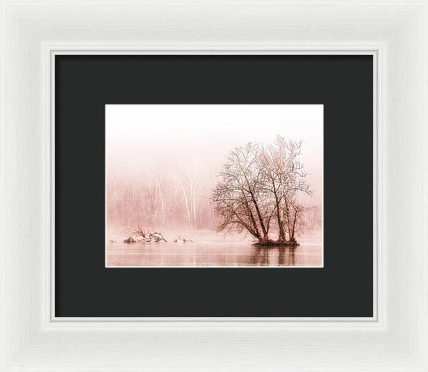 Winter Fog on the River - Sepia - Framed Print