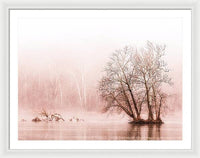 Winter Fog on the River - Sepia - Framed Print