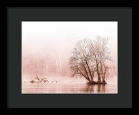 Winter Fog on the River - Sepia - Framed Print