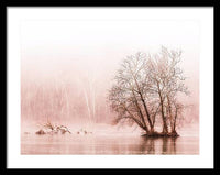 Winter Fog on the River - Sepia - Framed Print